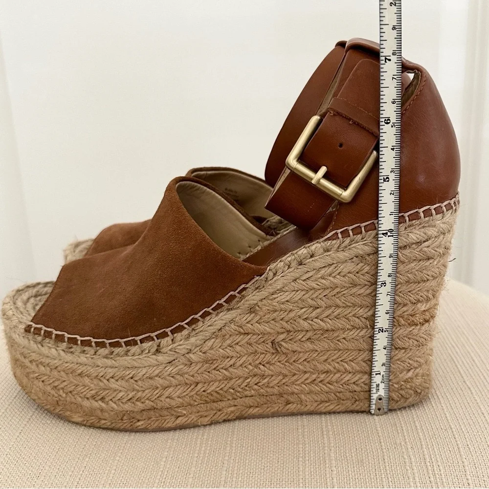 Espadrille Platform Wedge Sandals in Brown A59